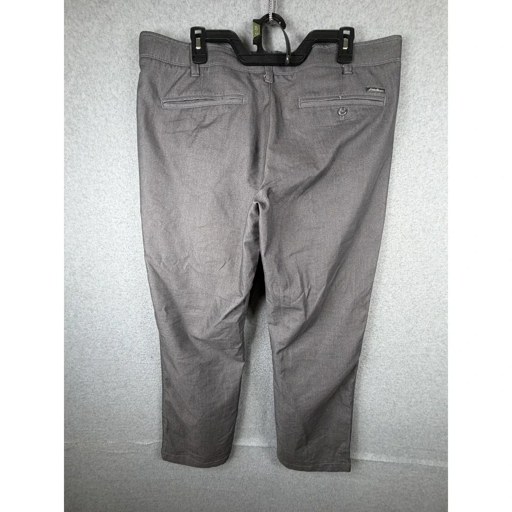 Eddie Bauer Pants Mens 38x30 Gray Stretch Chino Regular Fit Casual Flat Front‎